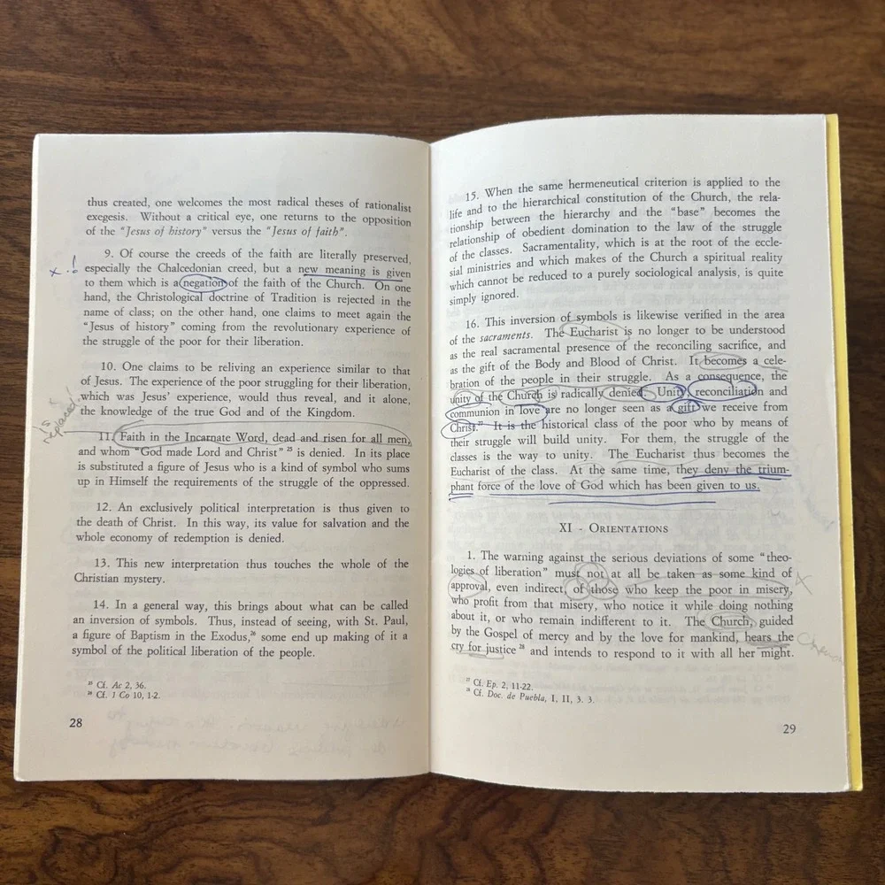 Vatican Instruction on Certain Aspects of Theology Liberation St Paul Annotated
